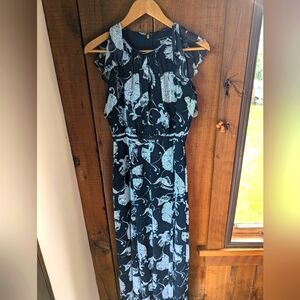 Elegant Tommy Hilfiger Black and Blue Floral Dress